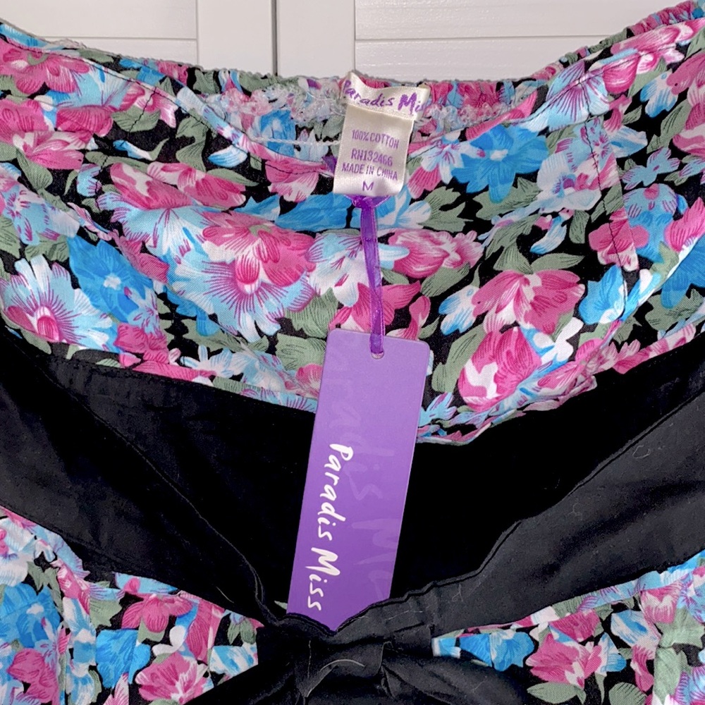 Strapless Floral Ruffle Mini Dress - Picture 5 of 7